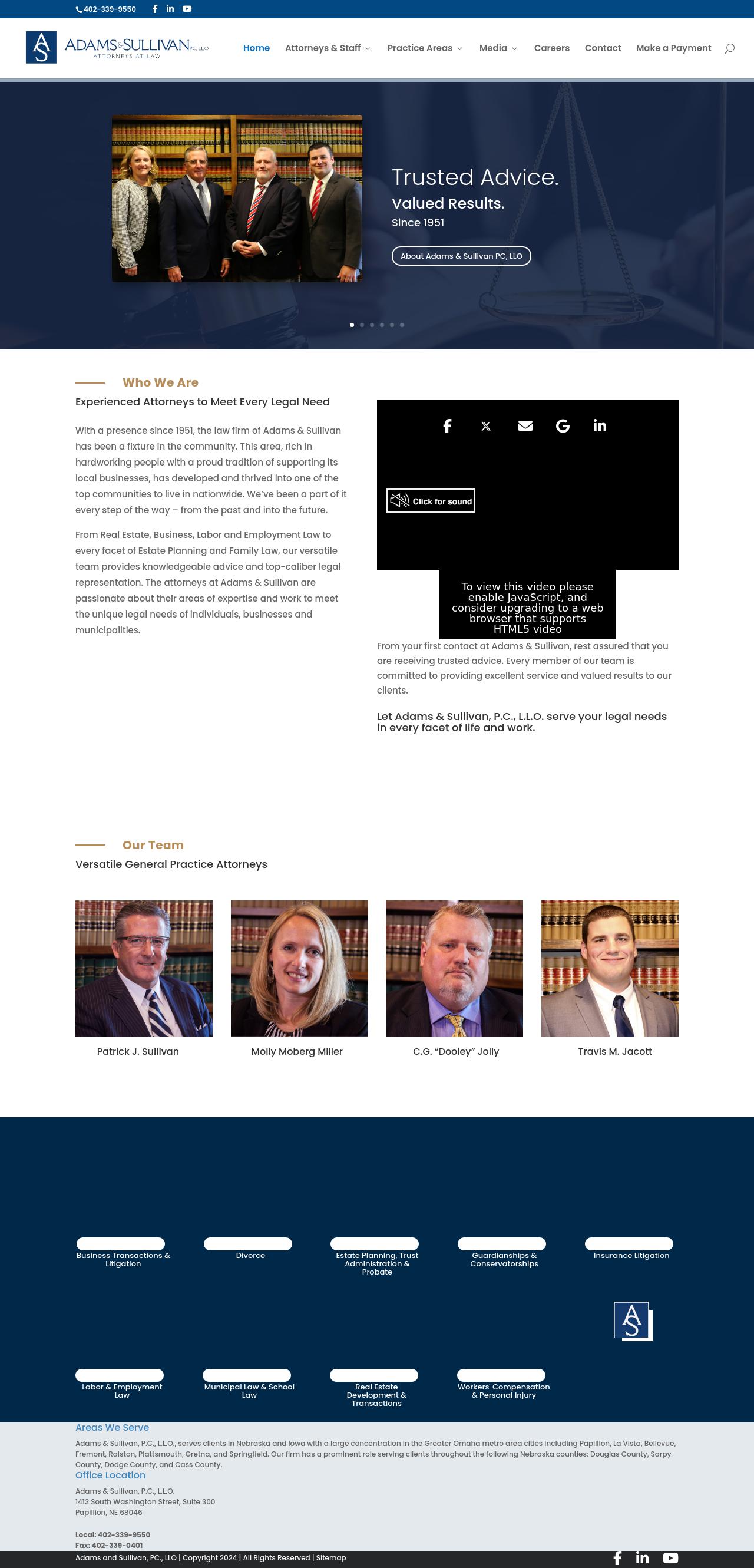 Adams & Sullivan, P.C., L.L.O. - Papillion NE Lawyers