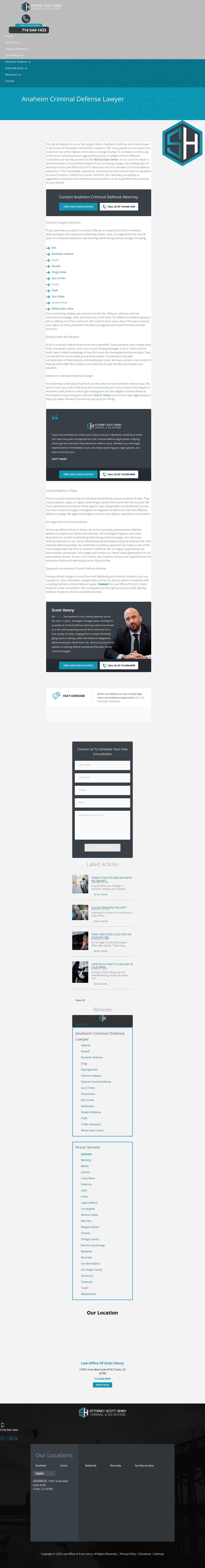 Attorney Scott Henry: Criminal and DUI Defense - Anaheim CA Lawyers