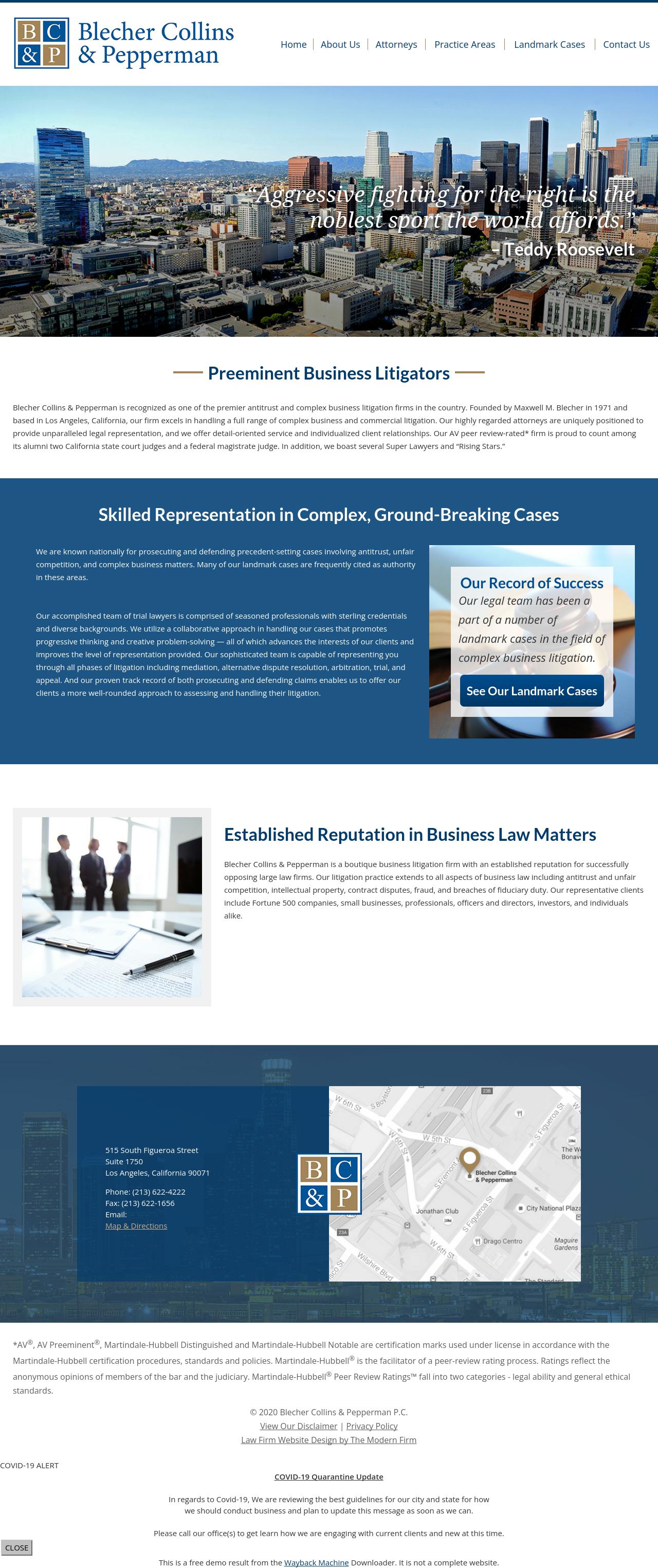 Blecher Collins Pepperman & Joye, P.C. - Los Angeles CA Lawyers