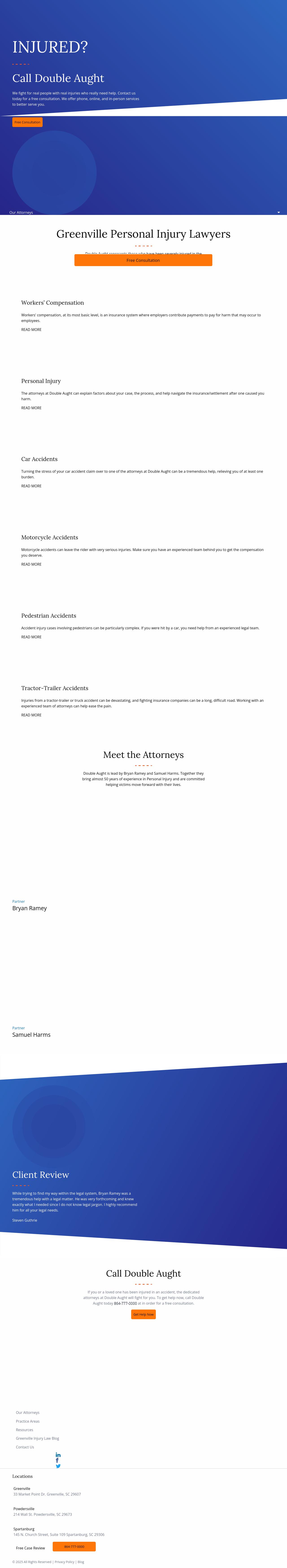 Double Aught Injury Lawyers - Greenville SC Lawyers