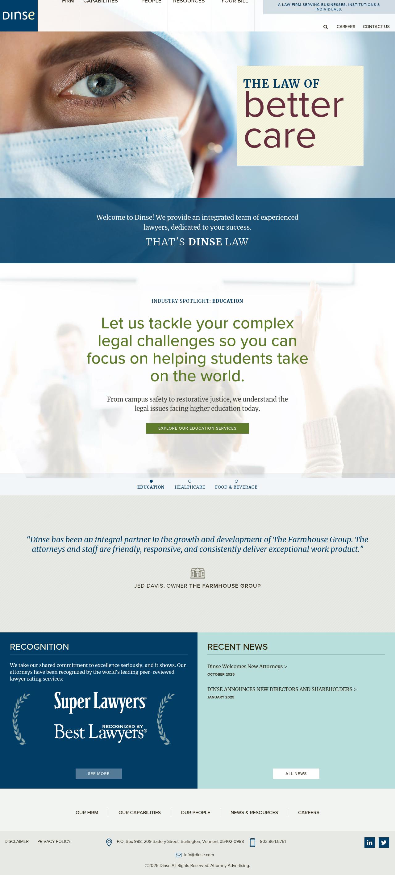 Dinse, Knapp & McAndrew, P.C. - Burlington VT Lawyers