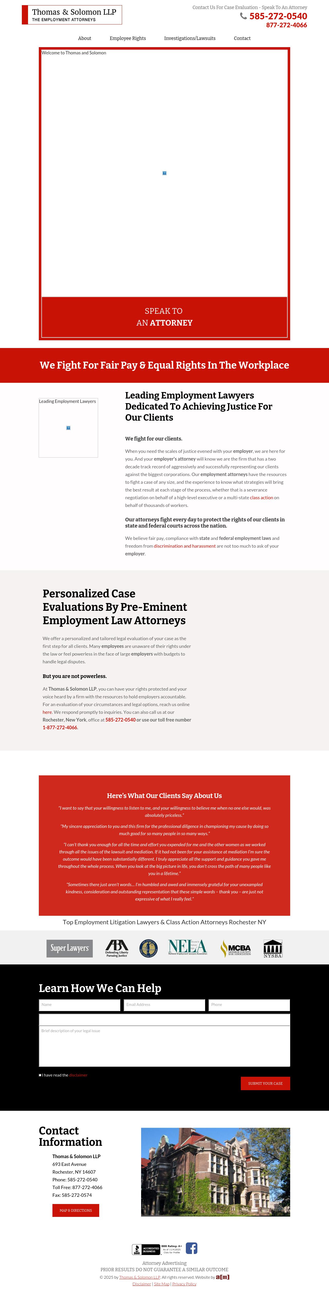 Thomas & Solomon LLP - Rochester NY Lawyers