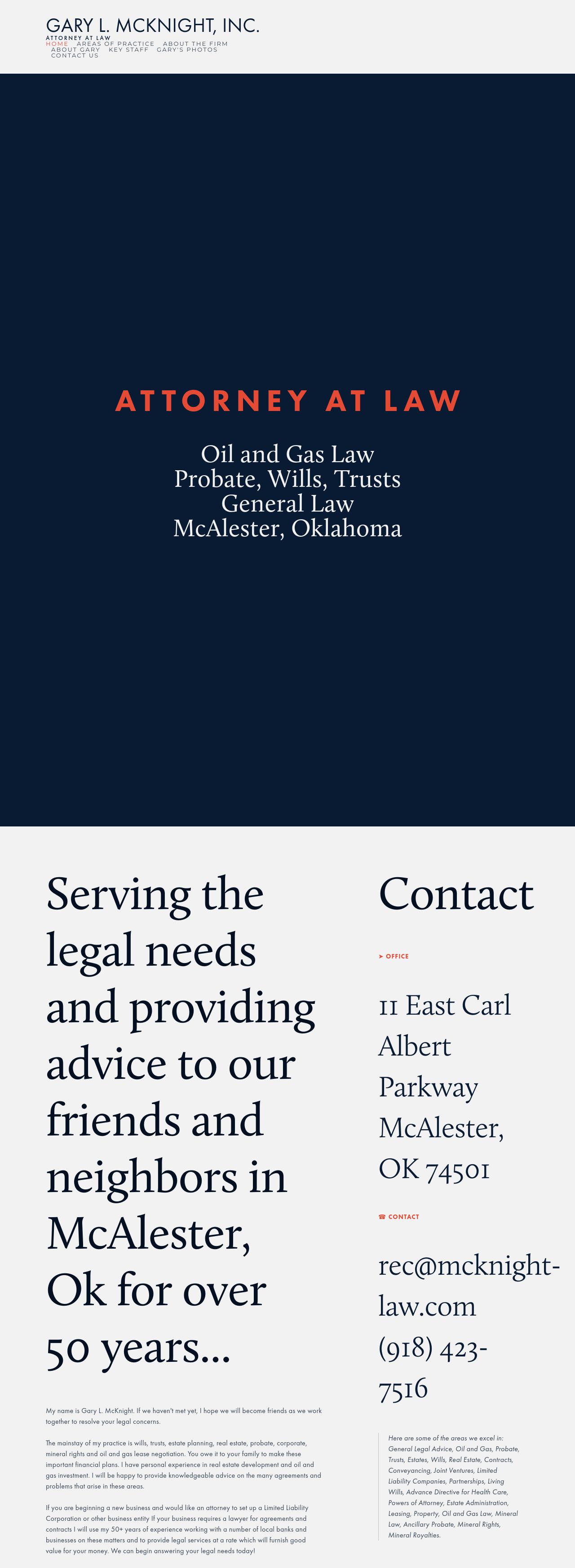 Gary L. McKnight, Inc. - McAlester OK Lawyers