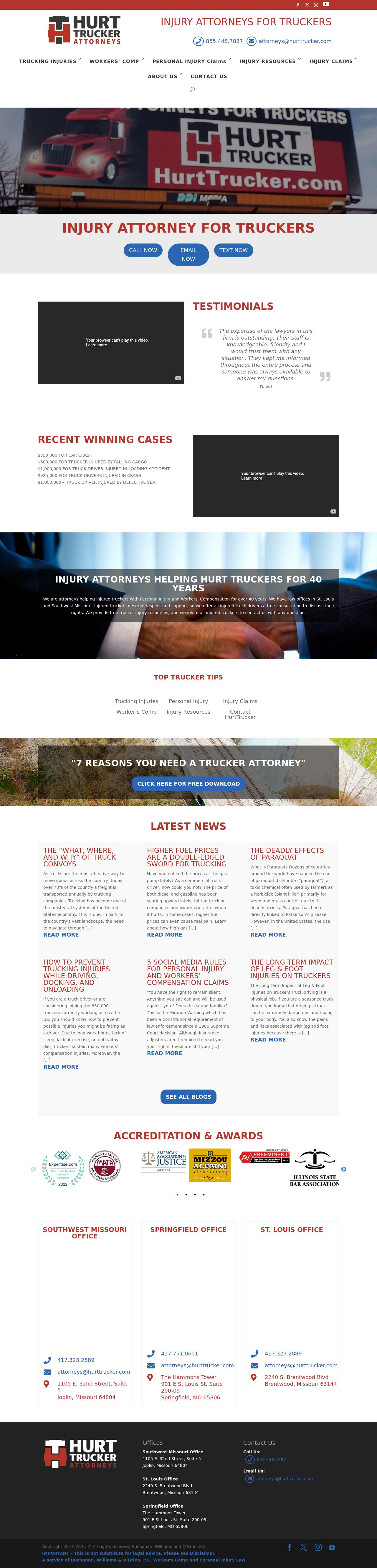 Hurt Trucker Attorneys - St. Louis MO Lawyers