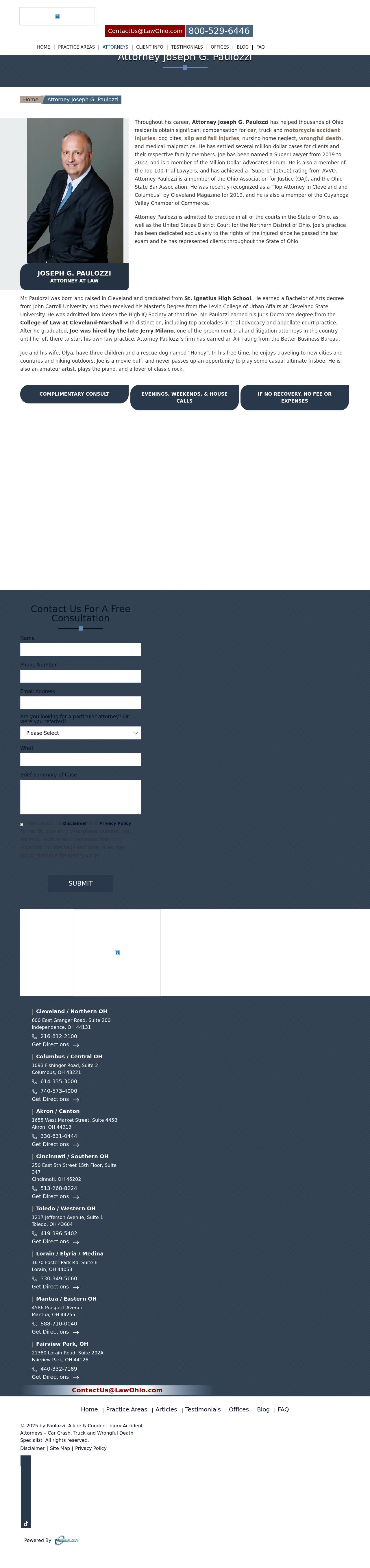 Joseph Paulozzi, Attorney at Law - Cleveland OH Lawyers