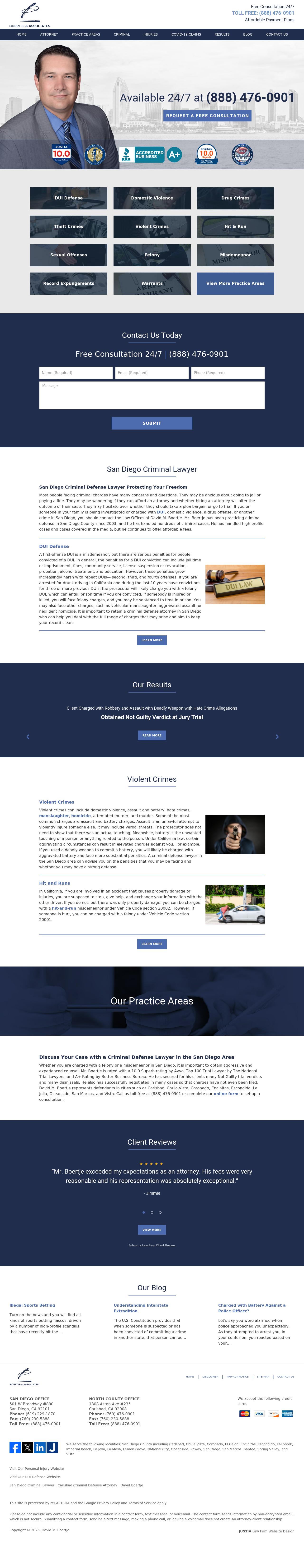 Law Offices of David M. Boertje - San Diego CA Lawyers