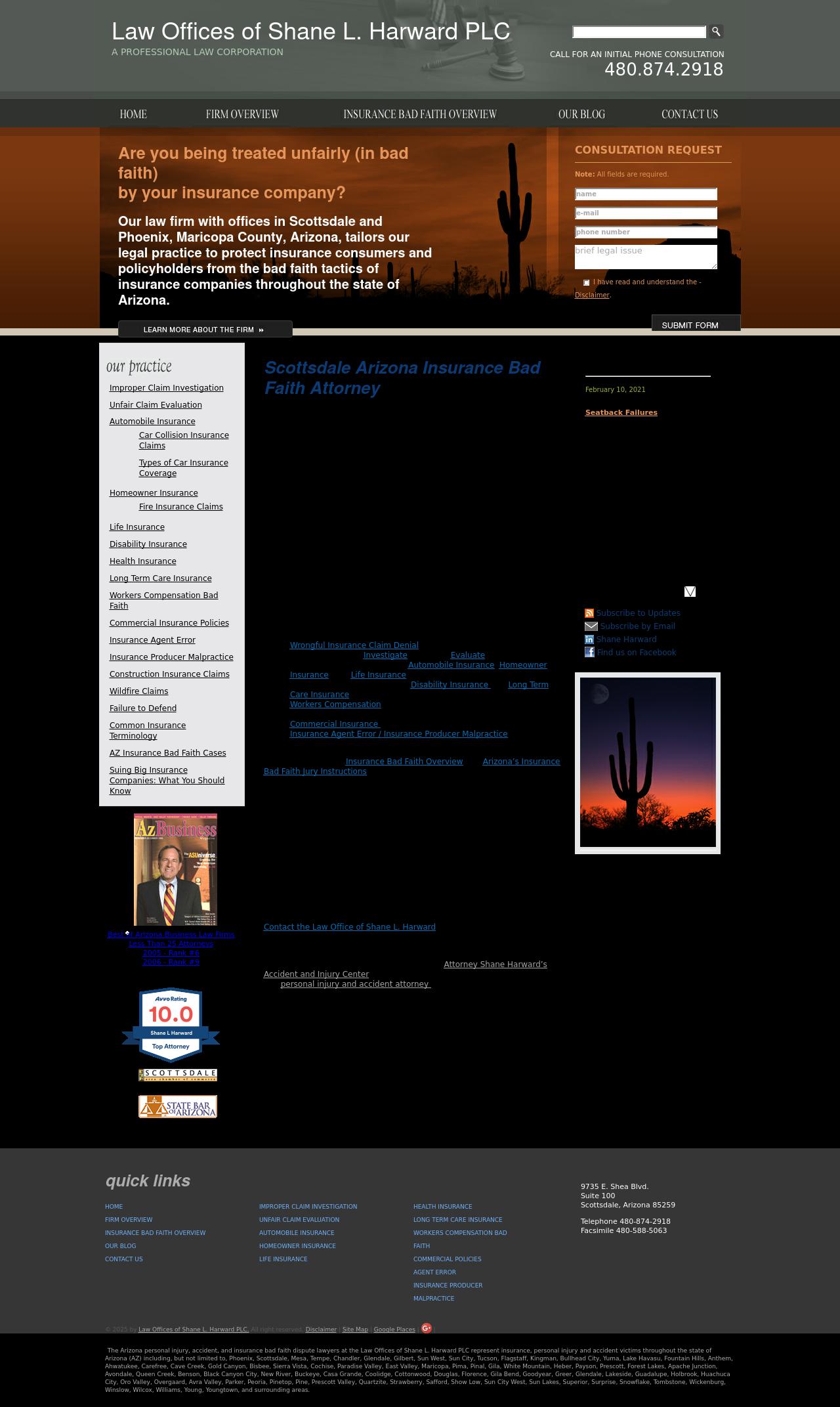 Law Offices of Shane L. Harward, P.L.C. - Phoenix AZ Lawyers