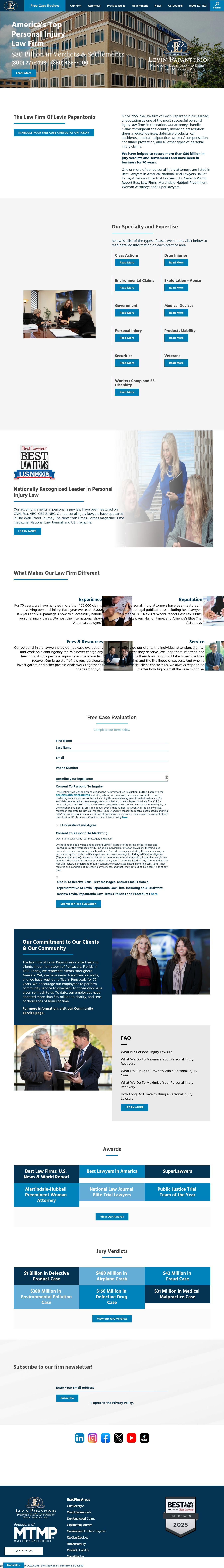 Levin Papantonio Thomas Mitchell Rafferty & Proctor P.A. - Pensacola FL Lawyers