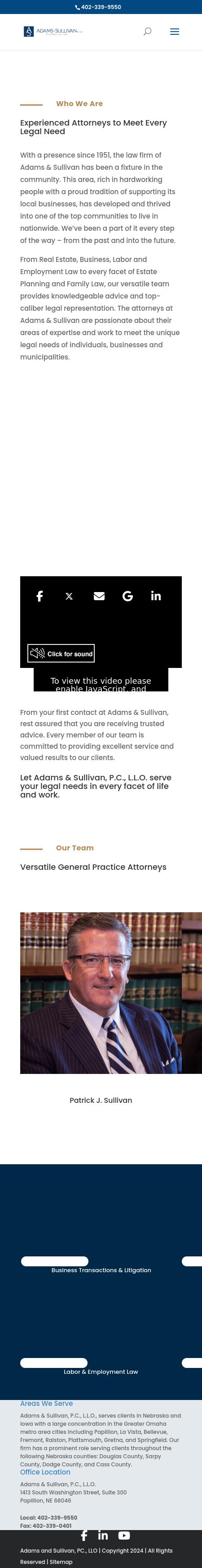 Adams & Sullivan, P.C., L.L.O. - Papillion NE Lawyers