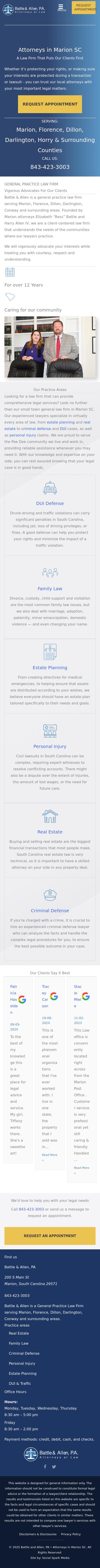 Battle & Allen, P.A. - Marion  SC Lawyers