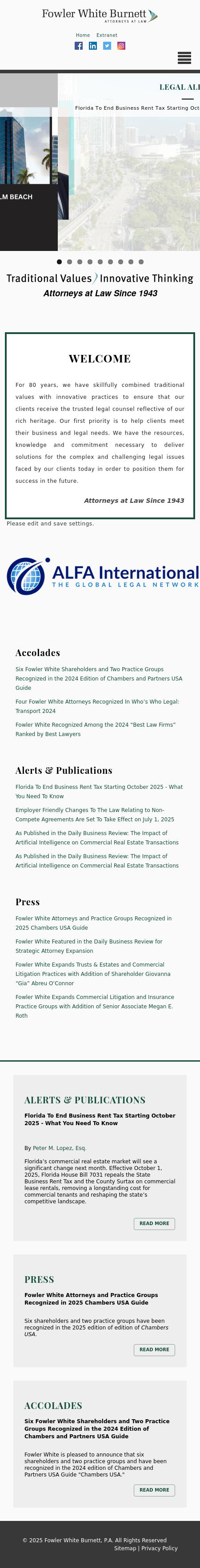 Fowler White Burnett, P.A. - Miami FL Lawyers