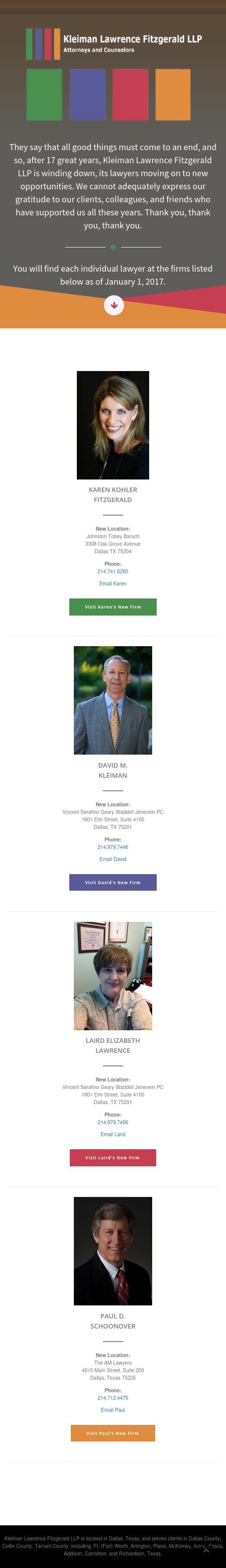 Kleiman Lawrence Baskind Fitzgerald, LLP - Dallas TX Lawyers