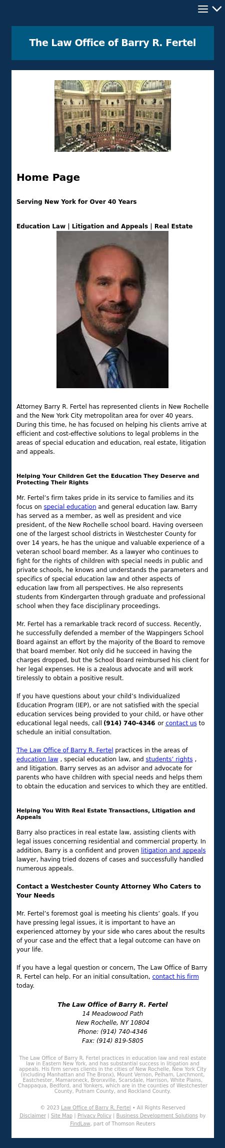 Law Office of Barry R. Fertel - New Rochelle NY Lawyers