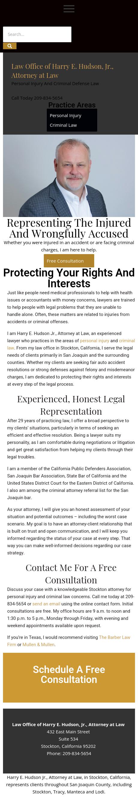 Law Office of Harry E. Hudson, Jr., Attorney at Law - Stockton CA Lawyers