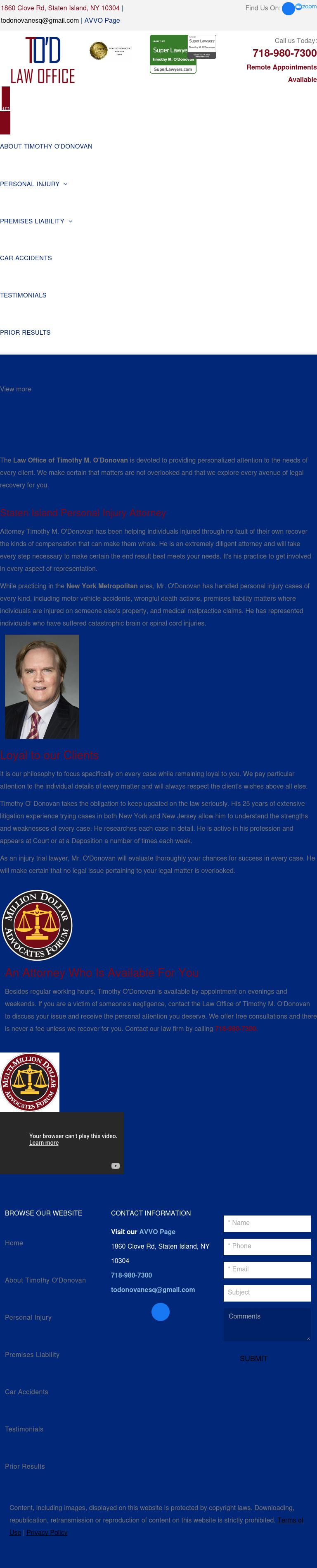 Law Office of Timothy M. O'Donovan - Staten Island NY Lawyers