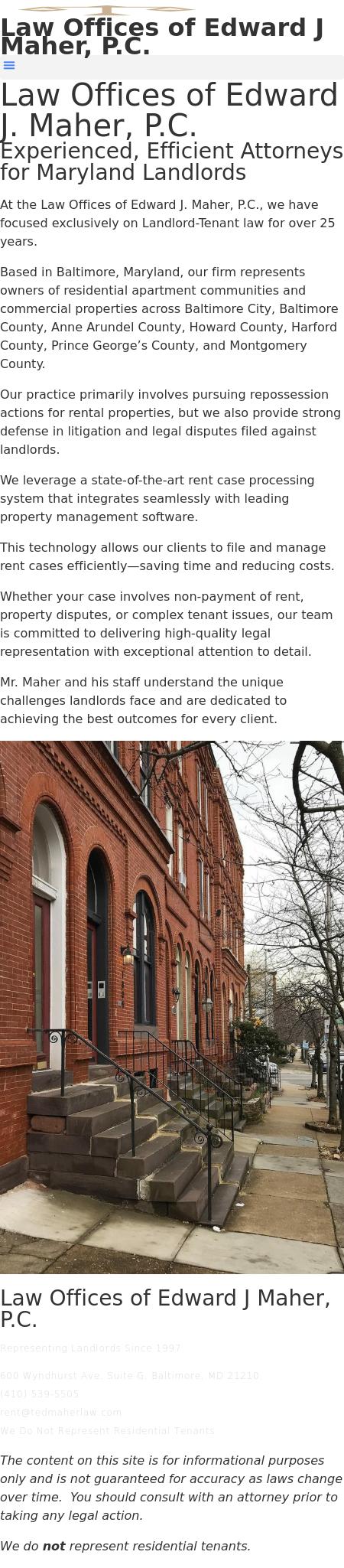 Law Offices of Edward J. Maher, P.C. - Baltimore MD Lawyers