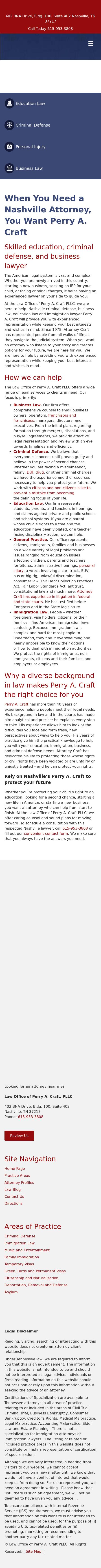 The Law Office of Perry A. Craft, PLLC - Nashville TN Lawyers