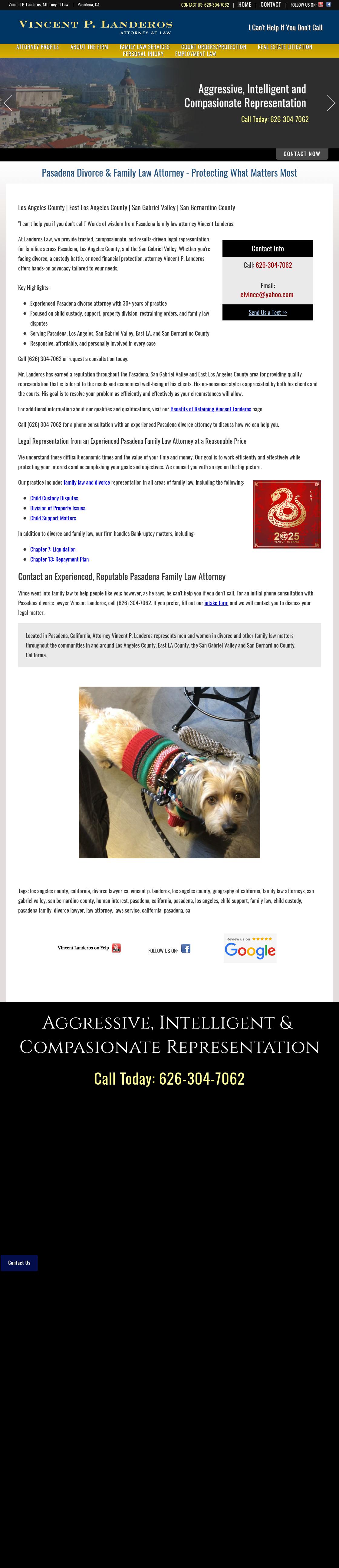 Vincent P. Landeros, Attorney at Law - Pasadena CA Lawyers