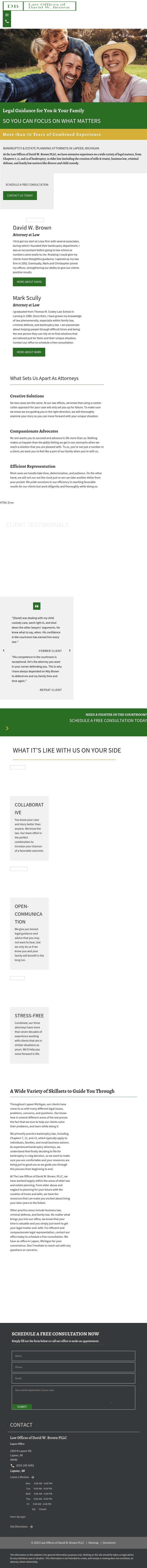  Law Offices of David W. Brown PLLC - Lapeer MI Lawyers