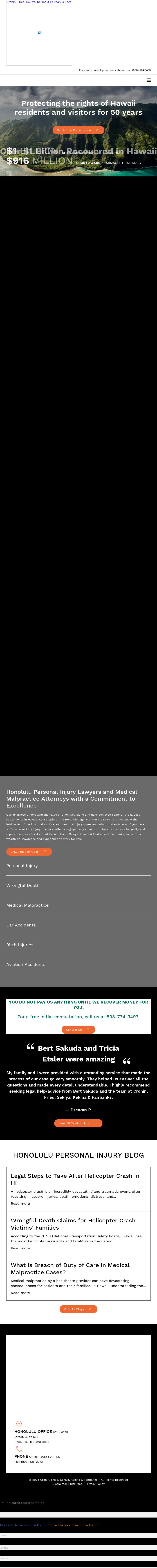 Cronin Fried Sekiya Kekina & Fairbanks - Honolulu HI Lawyers