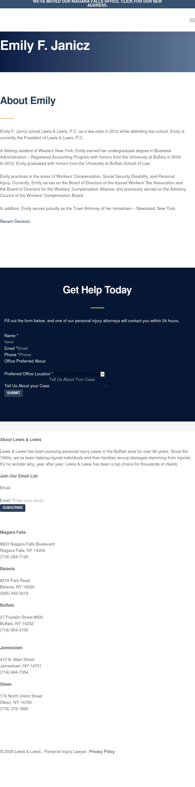 Emily Janicz - Batavia NY Lawyers