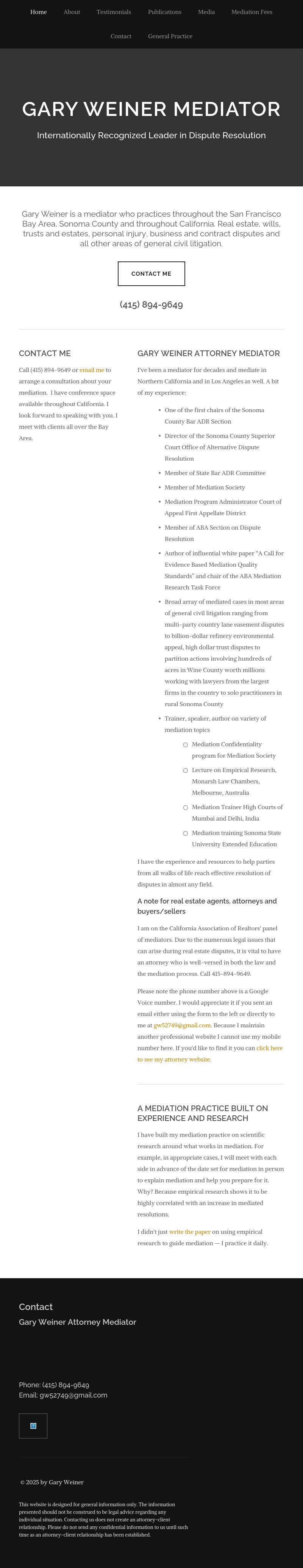 Gary Weiner Lawyer & Mediator - Sebastopol CA Lawyers