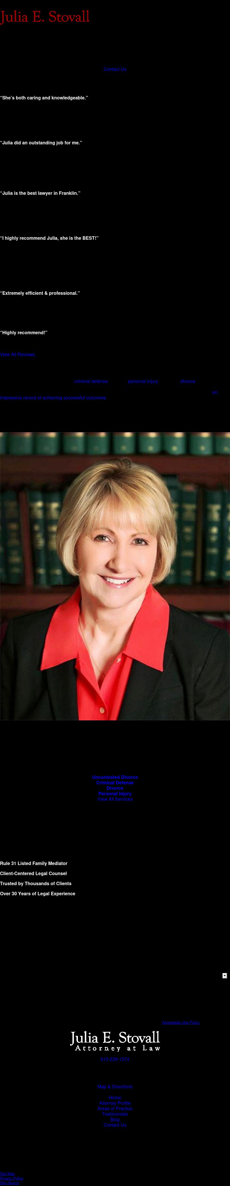 Julia Stovall, Attorney at Law - Franklin TN Lawyers