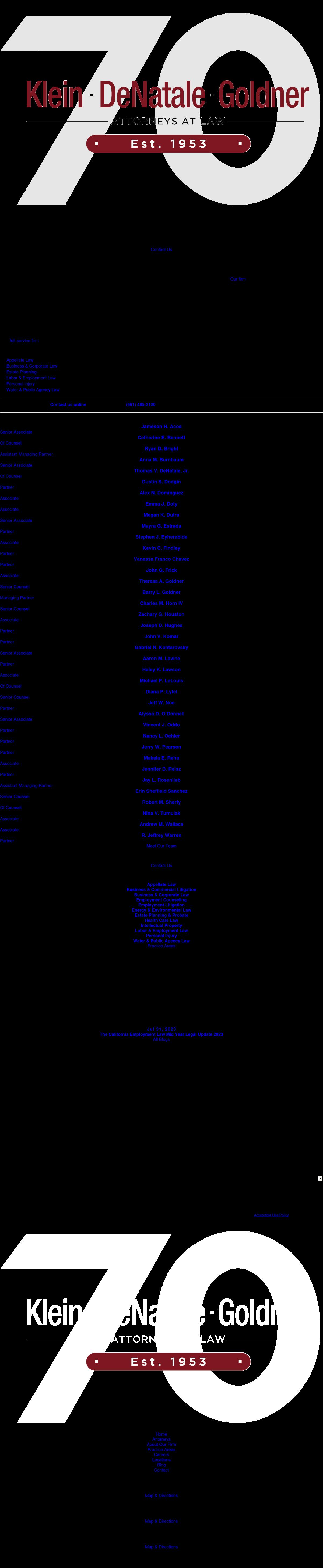 Klein, DeNatale, Goldner, Cooper, Rosenlieb & Kimball, LLP - Fresno CA Lawyers