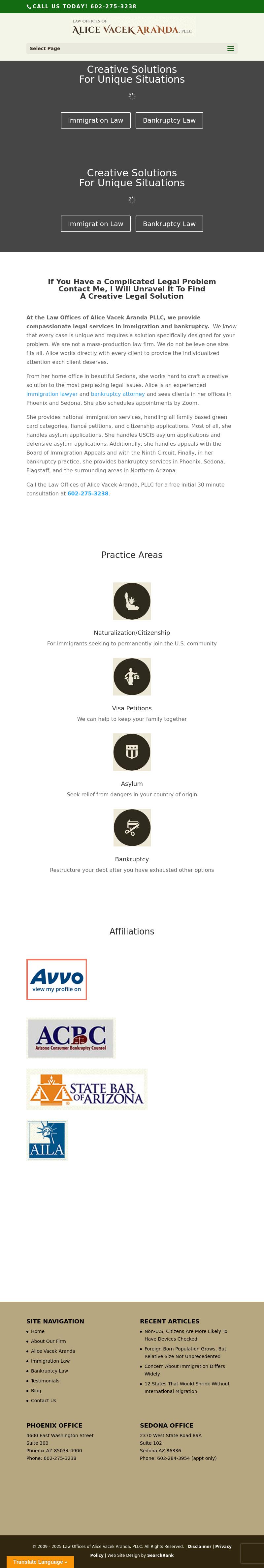 Law Offices of Alice Vacek Aranda, PLLC - Phoenix AZ Lawyers