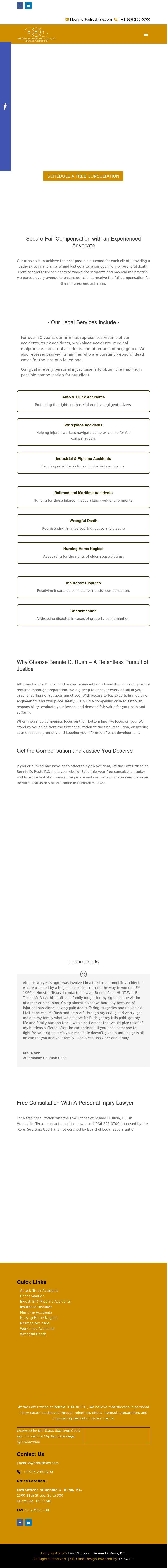 Law Offices of Bennie D. Rush, P.C. - Huntsville TX Lawyers