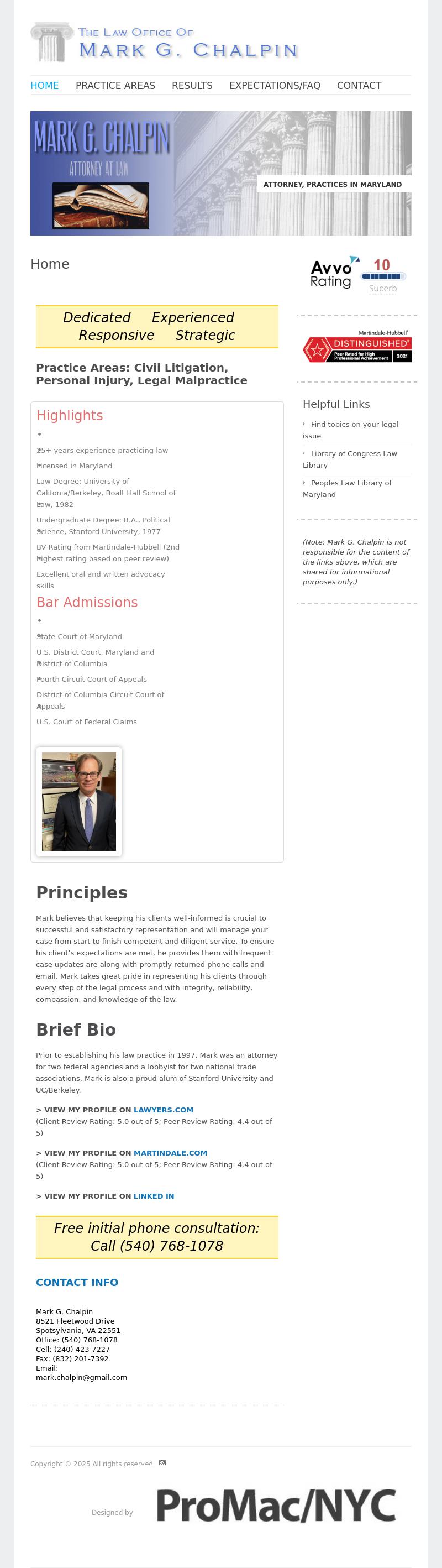 Mark G. Chalpin, Esq. - Gaithersburg MD Lawyers