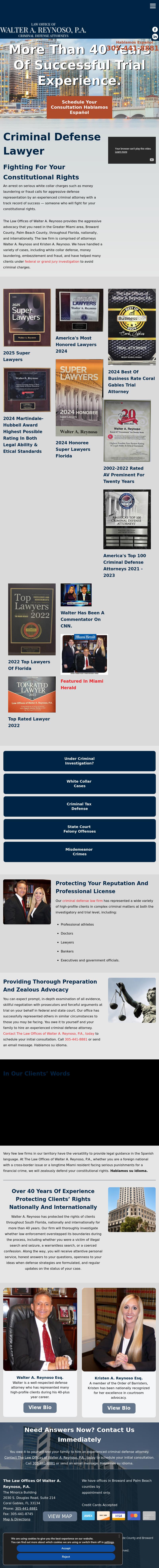 The Law Offices of Walter A. Reynoso, P.A. - Coral Gables FL Lawyers