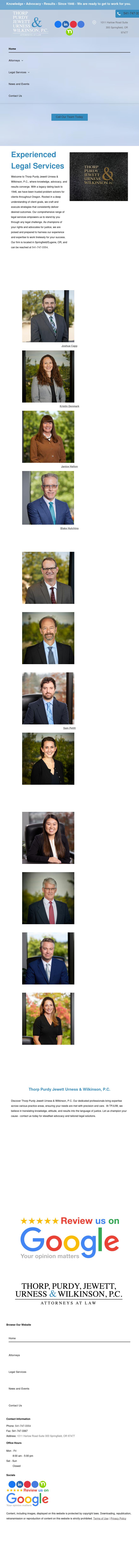 Thorp Purdy Jewett Urness & Wilkinson PC - Springfield OR Lawyers