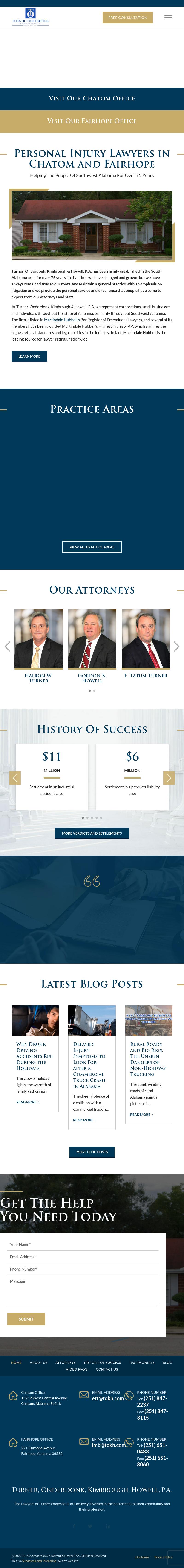 Turner, Onderdonk, Kimbrough, Howell, Huggins & Bradley, P.A. - Chatom AL Lawyers