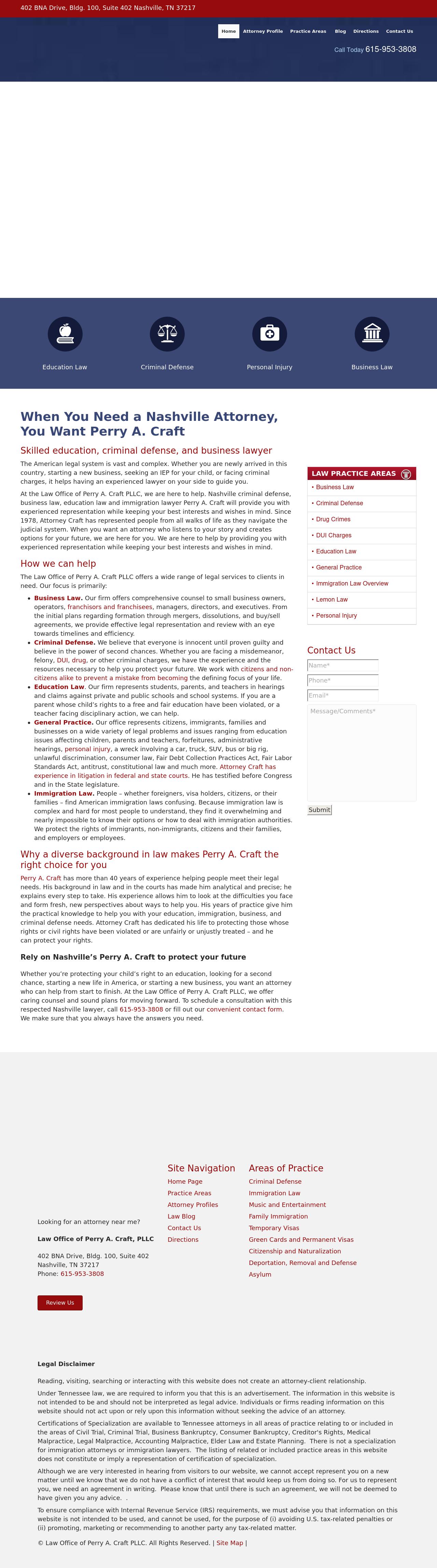 The Law Office of Perry A. Craft, PLLC - Nashville TN Lawyers