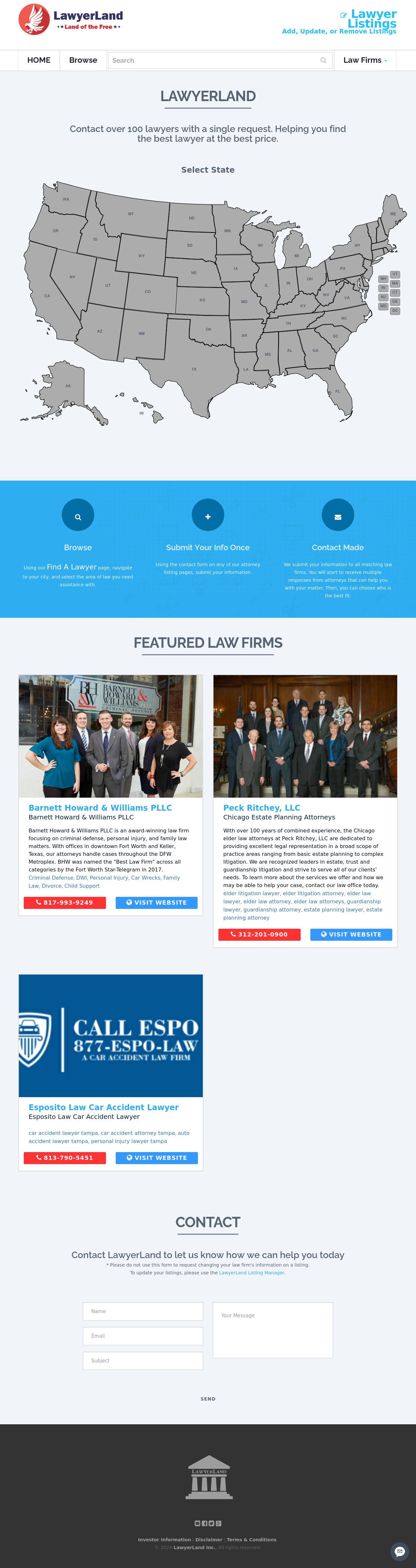 LawyerLand Instant Listing Manager - Wilmington DE Lawyers