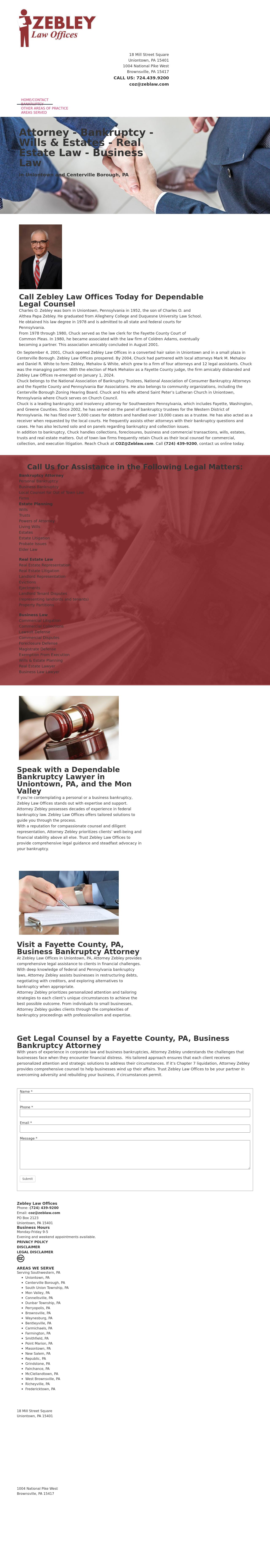 Zebley Mehalov & White, P.C. - Uniontown PA Lawyers