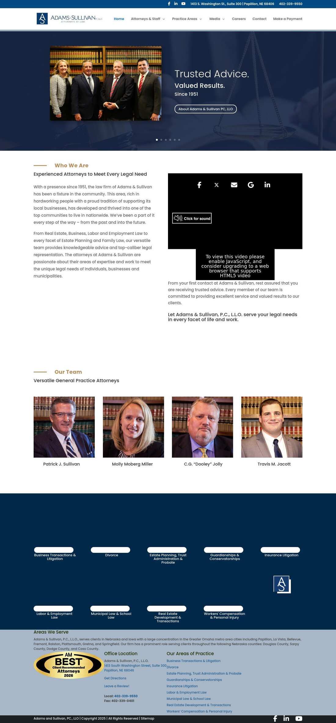 Adams & Sullivan, P.C., L.L.O. - Papillion NE Lawyers