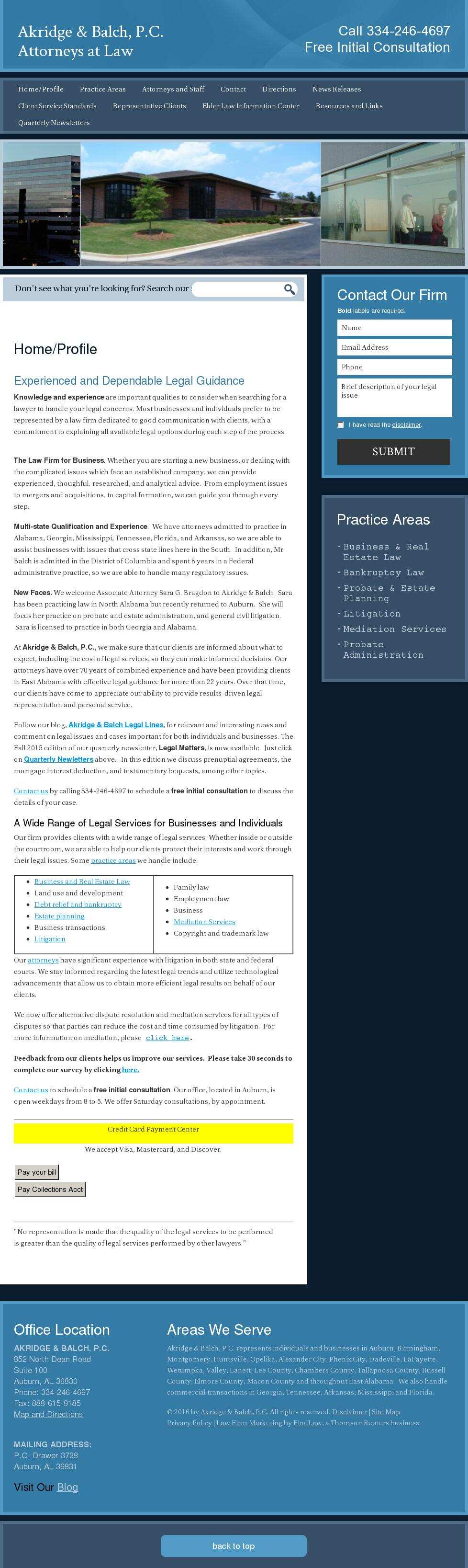 Akridge & Balch, P.C. - Auburn AL Lawyers