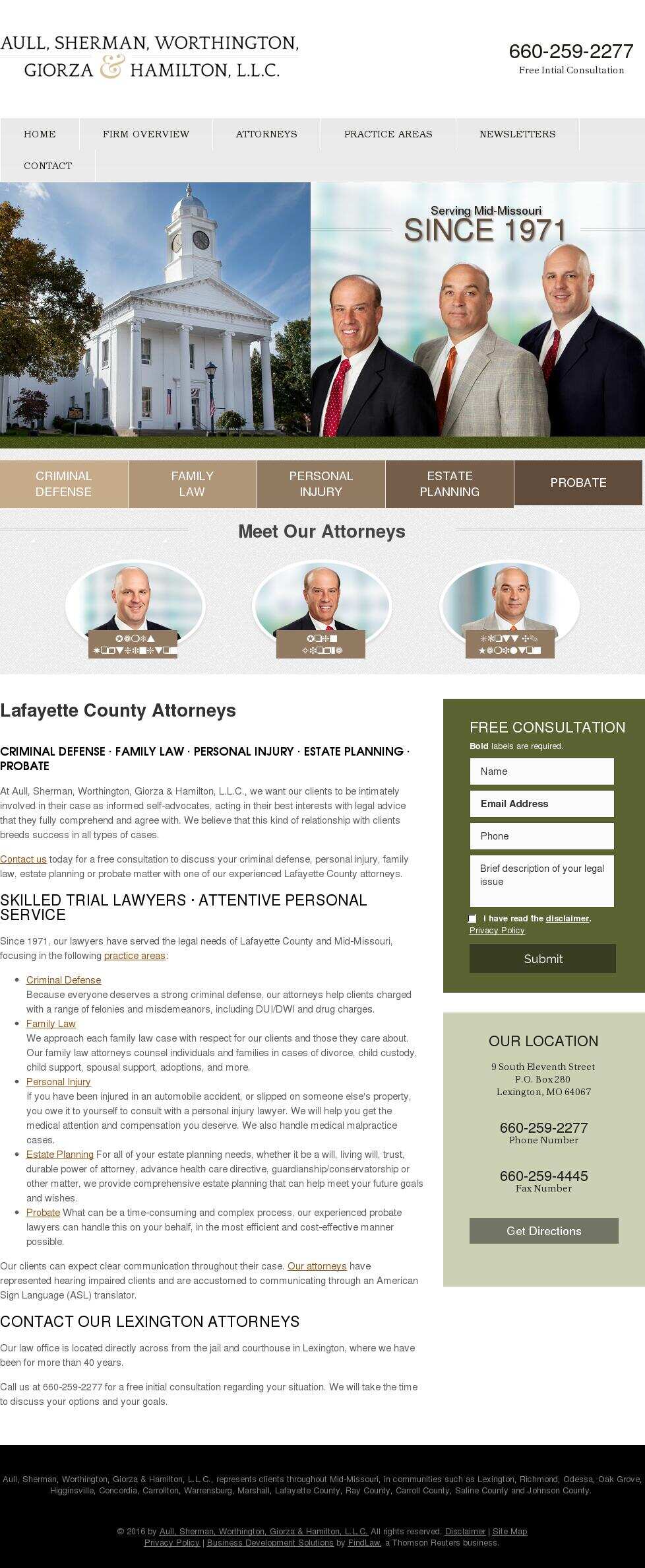 Aull, Sherman, Worthington, Giorza & Hamilton, L.L.C. - Lexington MO Lawyers