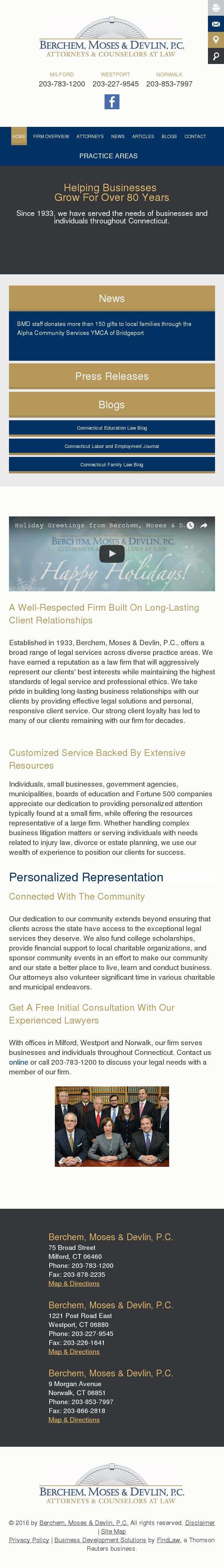 Berchem, Moses, & Devlin PC - Westport CT Lawyers
