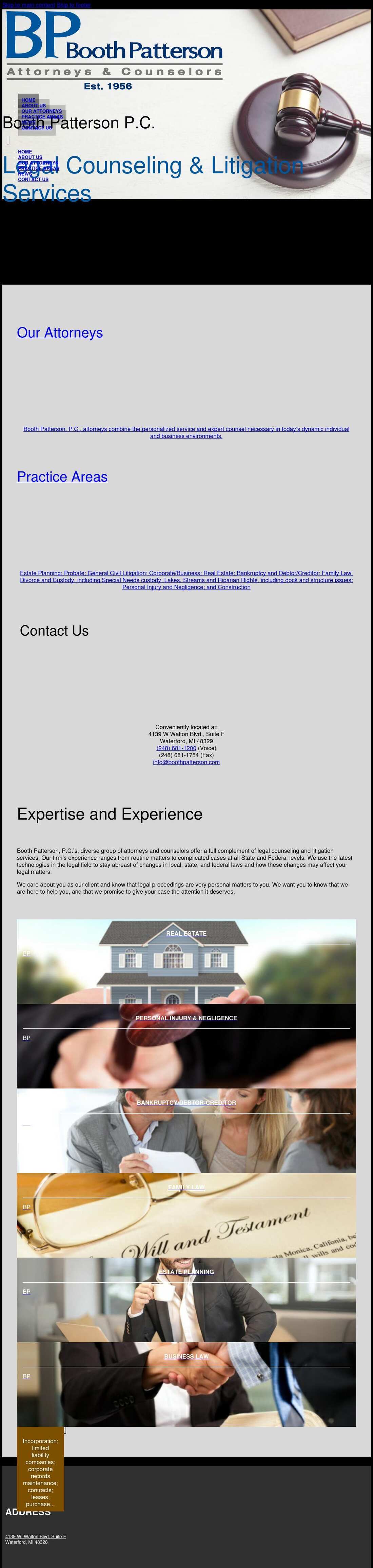 Booth Patterson P.C. - Waterford MI Lawyers