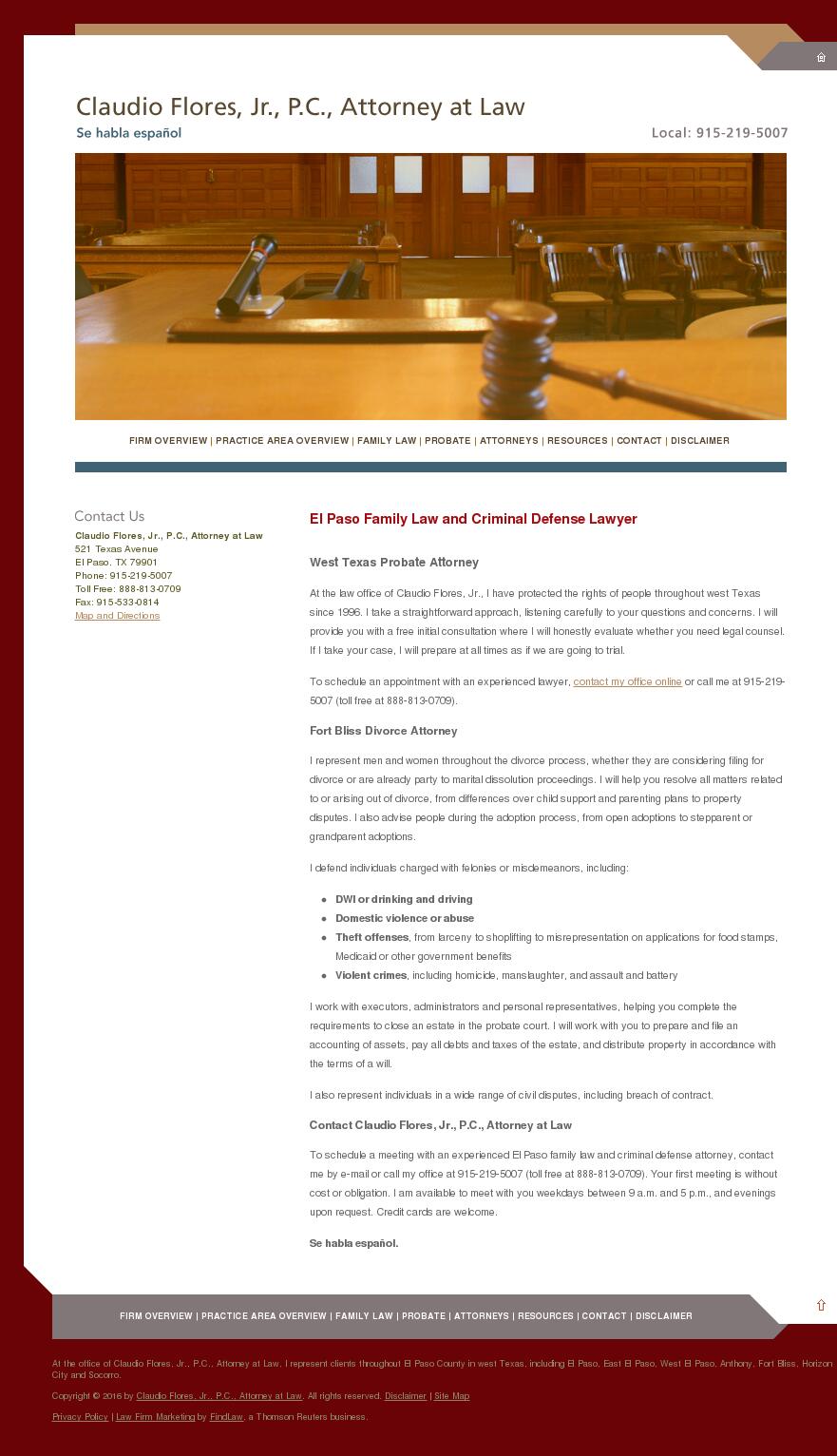 Claudio Flores, Jr., P.C., Attorney at Law - El Paso TX Lawyers