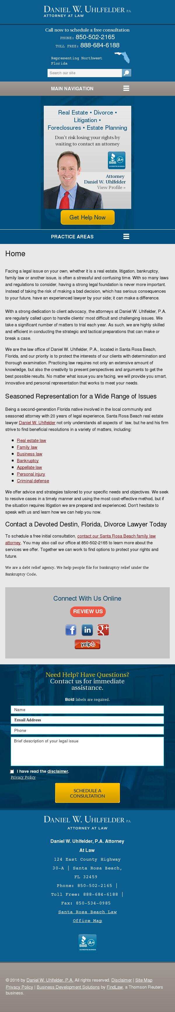 Daniel W. Uhlfelder, P.A. - Santa Rosa Beach FL Lawyers