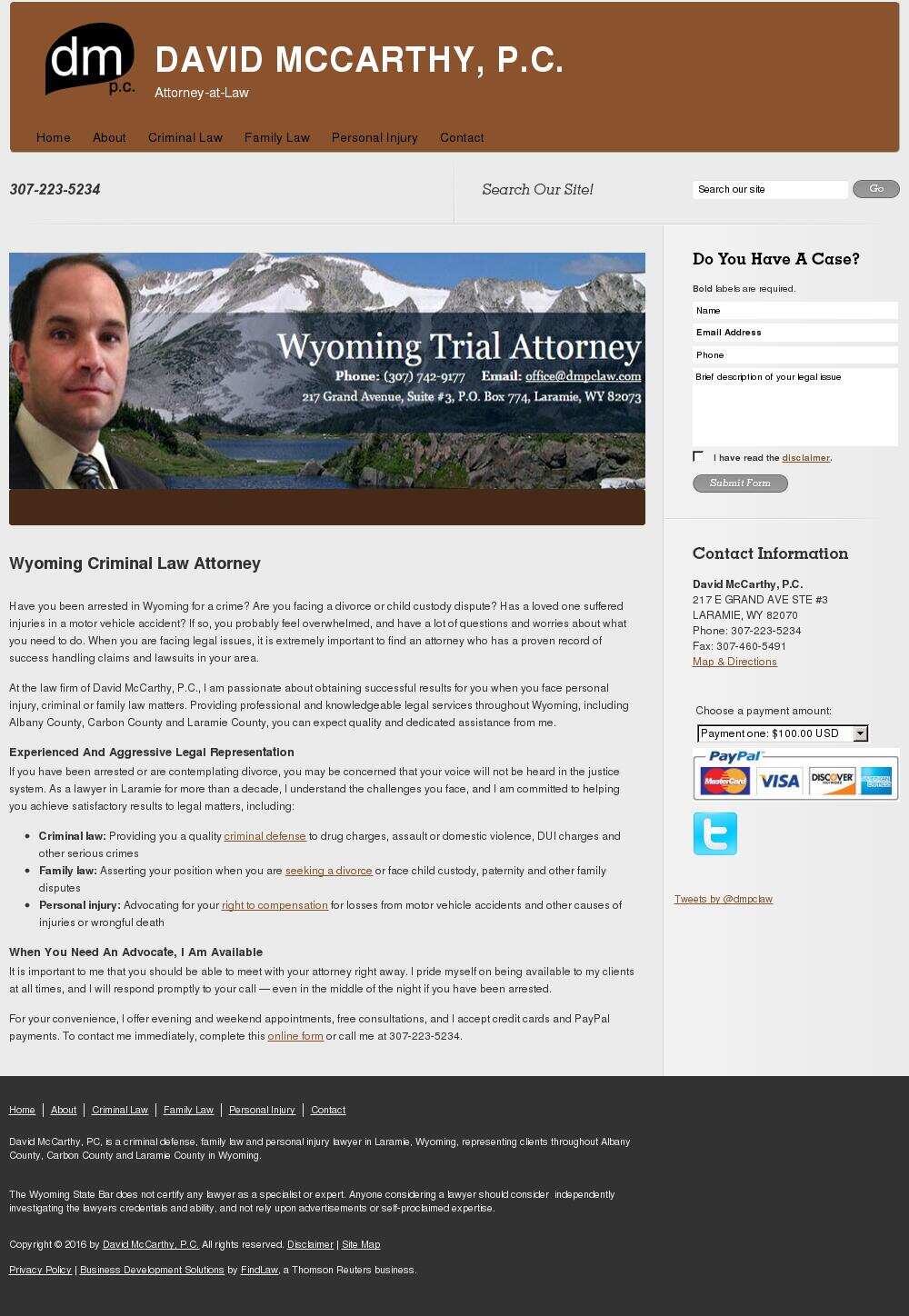David McCarthy, P.C. - Laramie WY Lawyers