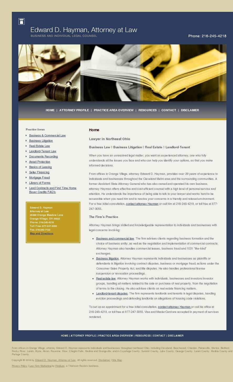 Edward D. Hayman, Attorney at Law - Orange Village OH Lawyers