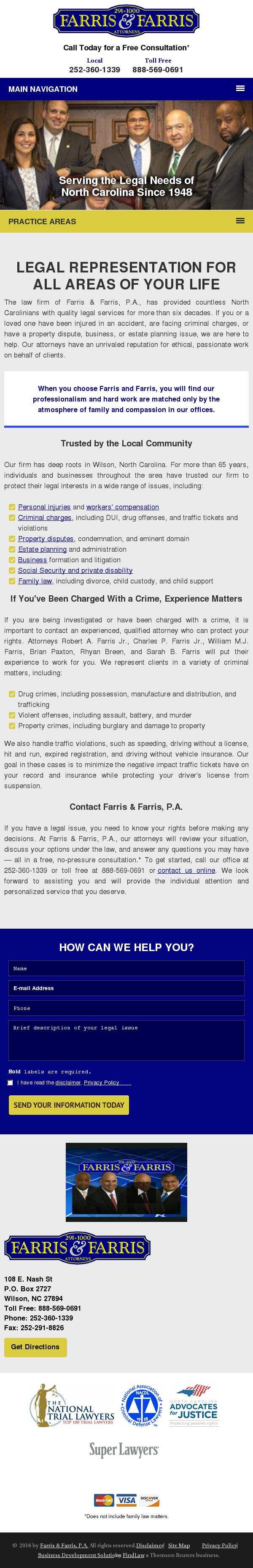 Farris & Farris, P.A. - Wilson NC Lawyers