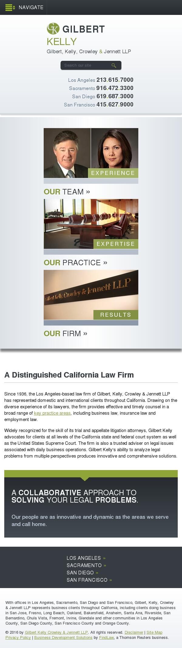 Gilbert, Kelly, Crowley & Jennett LLP - San Diego CA Lawyers