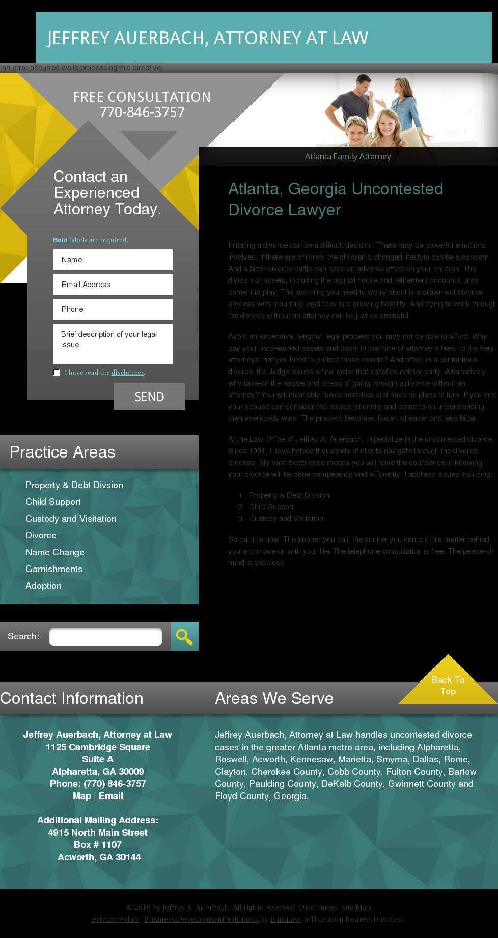 Jeffrey A. Auerbach - Alpharetta GA Lawyers