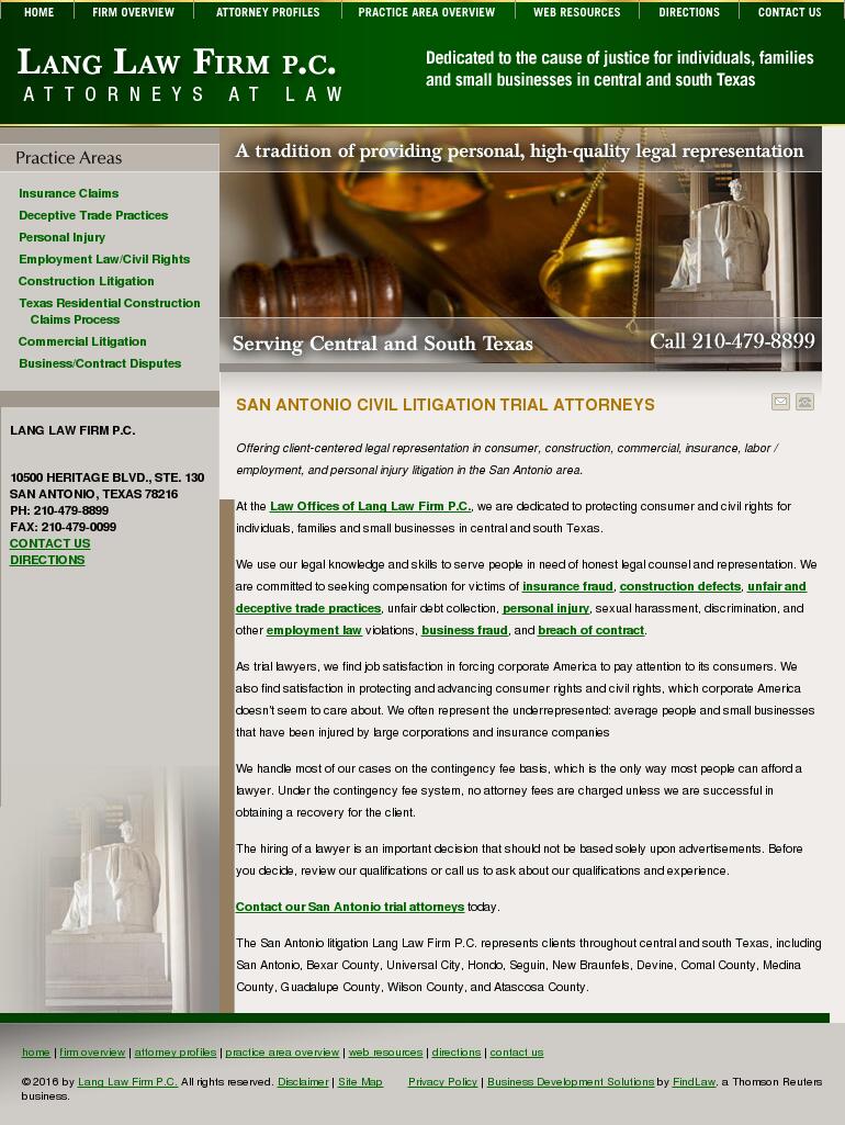 Lang Law Firm P.C. - San Antonio TX Lawyers